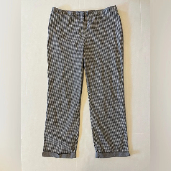 Talbots Black & White Gingham Cuffed Pants Size 10 - Picture 1 of 6
